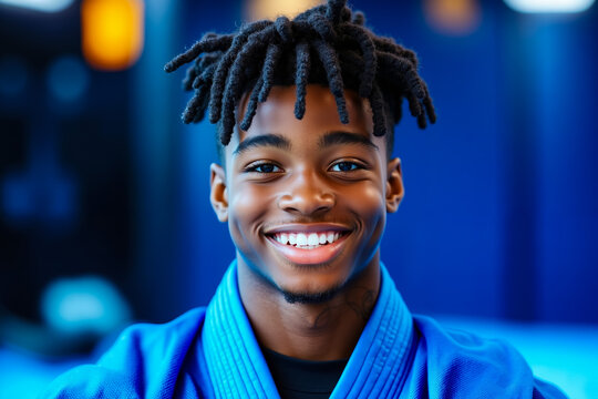 A young man with dreadlocks smiles at the camera - Powered by Adobe