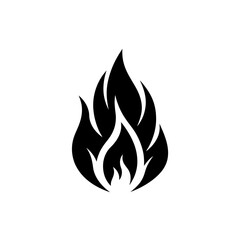 fire flame silhouette icon vector illustration