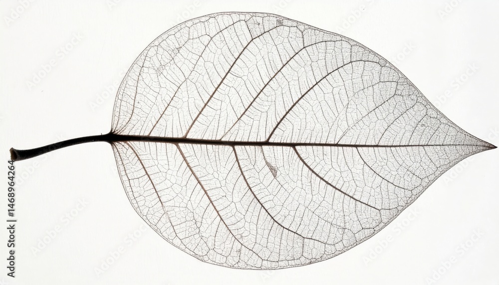 Poster delicate leaf structure nature's macro photography studio setup isolated background close-up view bo