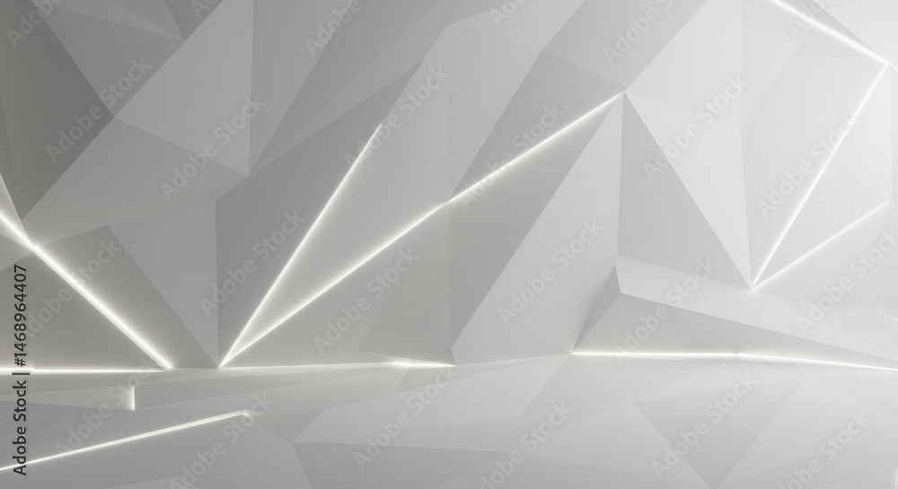Poster striking angular facets with radiant illumination create a modern ambiance