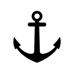 Anchor Silhouette Icon Vector Illustration