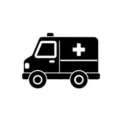 Ambulance Silhouette Icon Vector Illustration