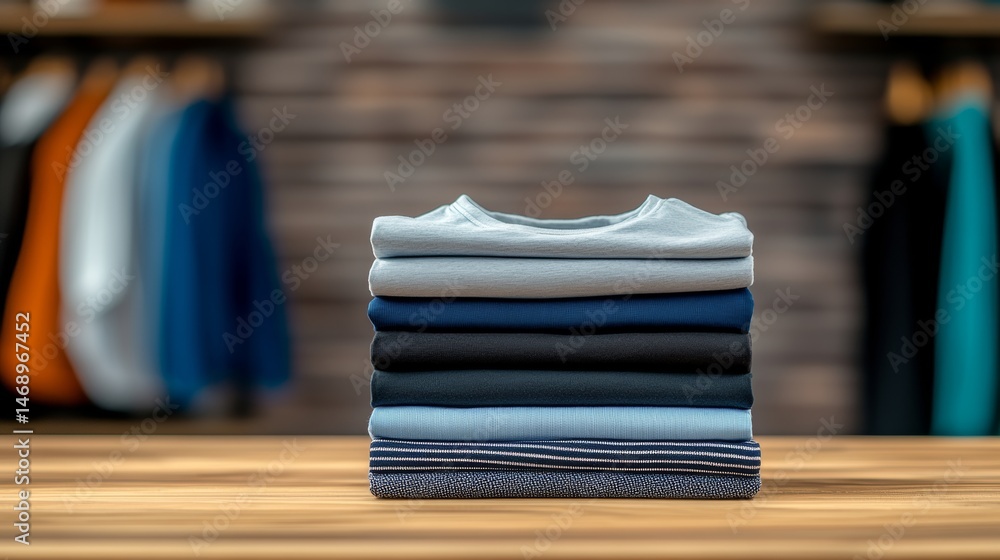 Poster pile of clothes stacked on top of each other. the clothes are of different colors and styles. concep