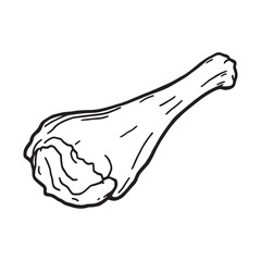 Vintage Line Drawing Of Whole Lamb Leg
