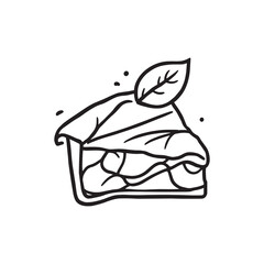 Vintage style apple pie dessert slice vector artwork