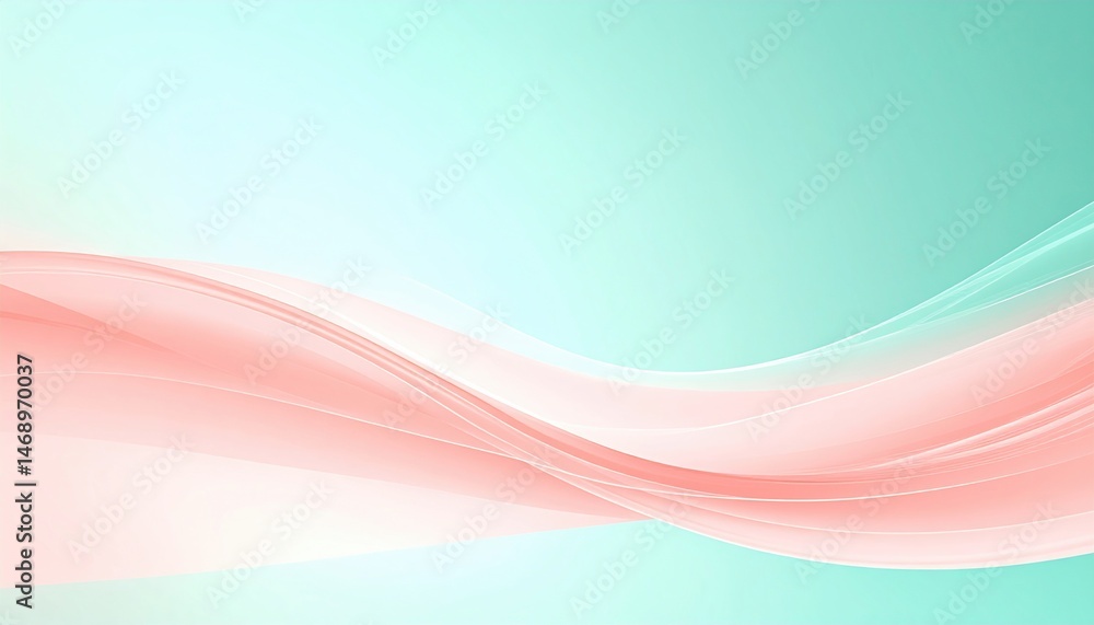 Poster flowing abstract waves digital art soft colors minimalist design creative concept