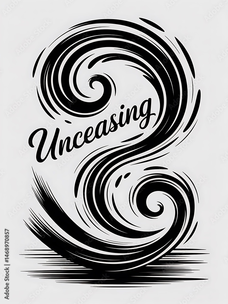 Aufkleber dynamic typography emphasizing movement and persistence in design