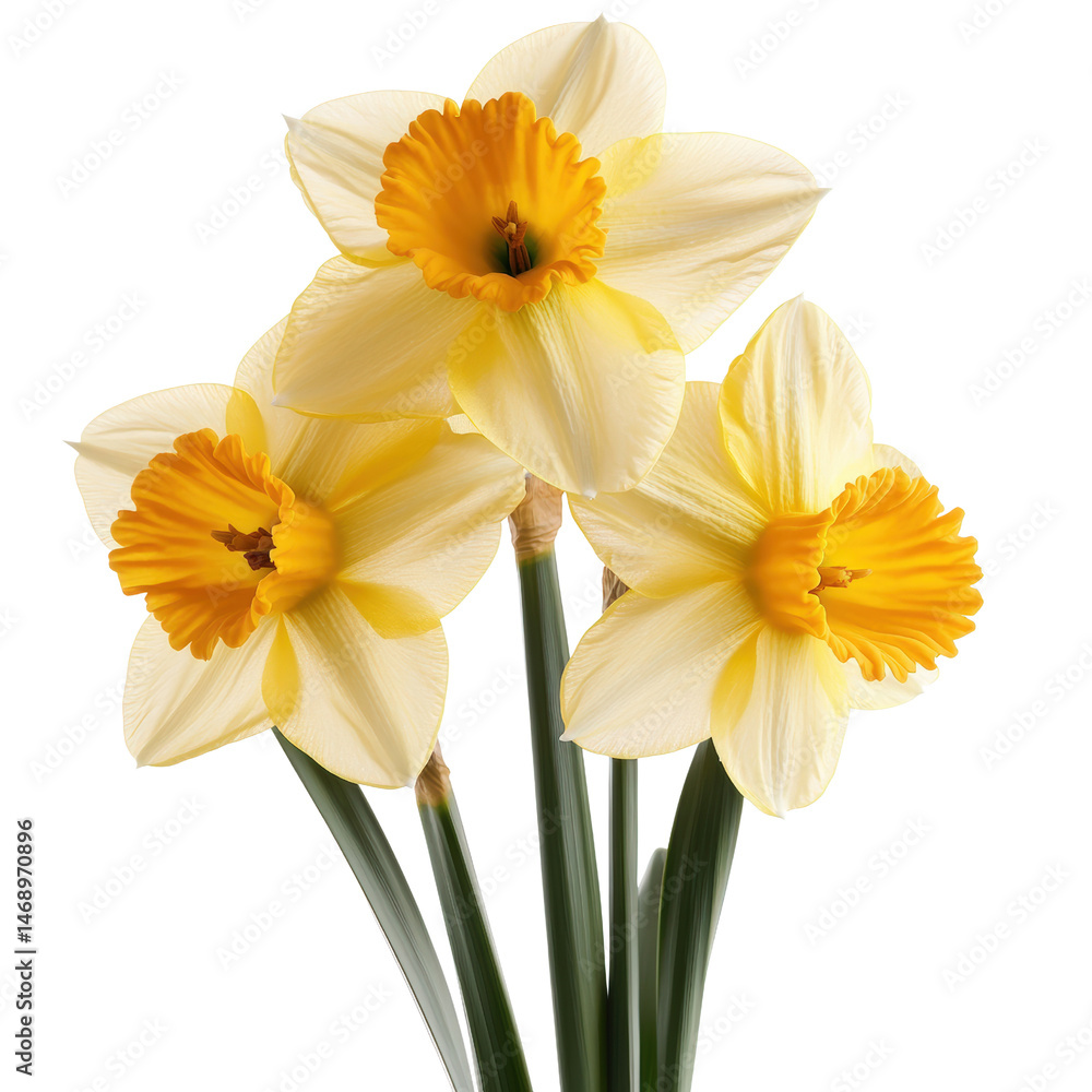 Aufkleber vibrant bunch of bright yellow daffodils creating a cheerful spring bouquet against a natural backgr