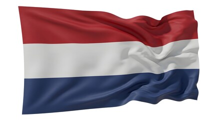 Obraz premium Dutch Flag Waving in Wind Red White and Blue