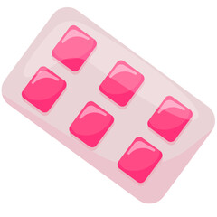 Pink Bubblegum Candy Illustration