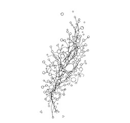 Obraz premium Intricate Abstract Drawing: A minimalist sketch showcases an elegant abstract pattern of interconnected circles and lines, offering a modern touch.