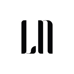 LN monogram logo design letter text name symbol monochrome logotype alphabet character simple logo