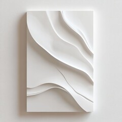 Abstract White Flowing Curves Minimalist Wall Art