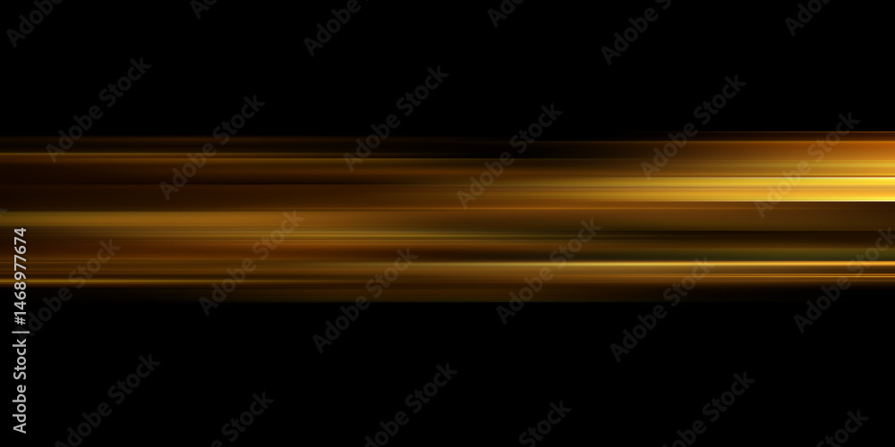 Poster abstract blurred background with colorful stripes of light on dark orange and black, horizontal line