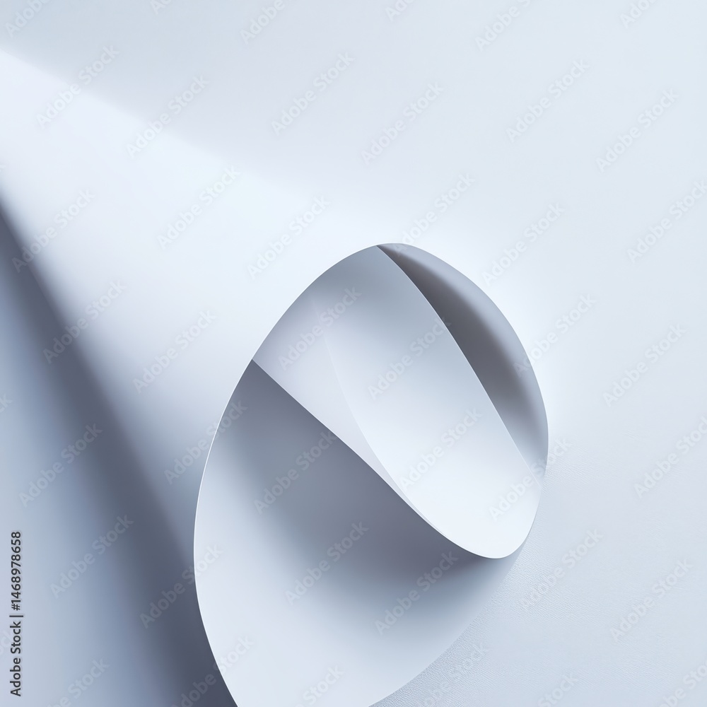 Poster abstract white paper curl minimalist texture and soft shadows