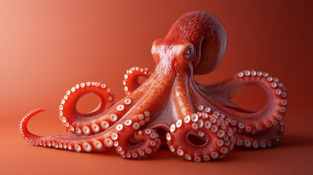 Detailed illustration of a large, vibrant octopus.