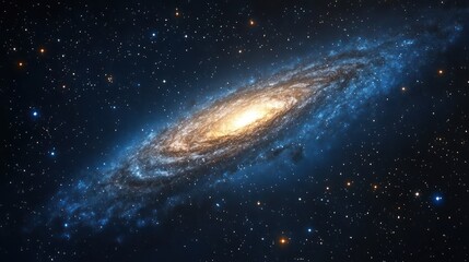 Fototapeta premium Spiral Galaxy with Stars and Nebula