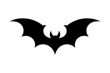 Black halloween bat silhouette vector illustration