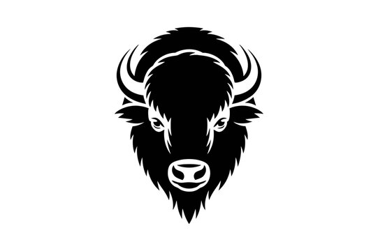 Bison head silhouette vector illustration design