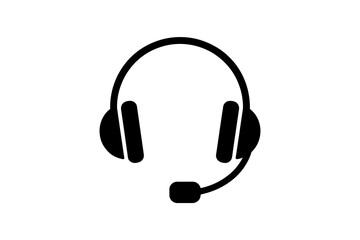 Headset icon vector communication support service