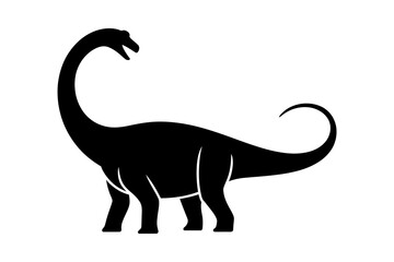 Brontosaurus dinosaur silhouette vector illustration