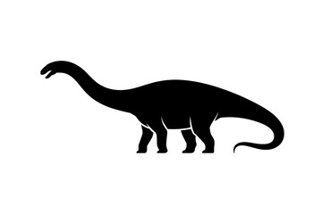 Dinosaur silhouette sauropod long neck illustration