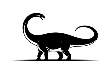 Brachiosaurus dinosaur silhouette vector graphic