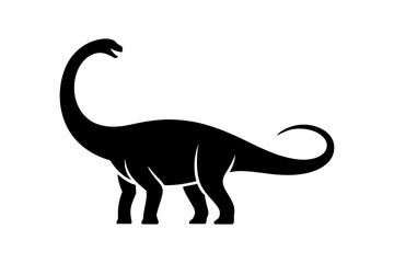 Brachiosaurus dinosaur silhouette vector graphic © Apon