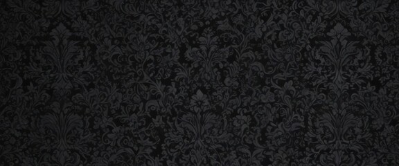 Intricate black damask wallpaper, seamless gothic floral vines , photography, gothic pattern, gothic style