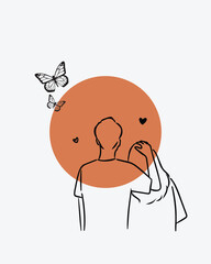 Printable Wall Art Minimalist and Boho When We Are Together Illustration