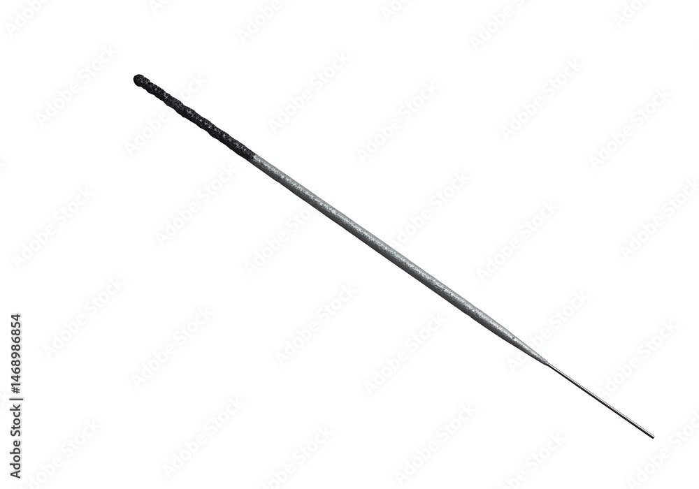 Poster isolated image of a single unlit sparkler on a white background