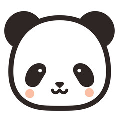 Adorable panda face with a cute smile and rosy cheeks.