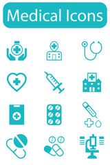 Modern Medical Icon Set In A Consistent, Flat Or Semi-flat Design Style