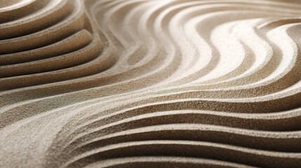 Abstract Beige Sand Waves with Smooth Ridges and Texture Patterns