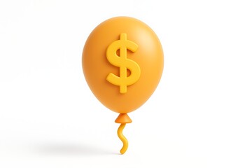 Obraz premium a golden dollar balloon floats in the air showing flying financial signs of rising income success freedom and digital money