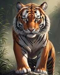 Fototapeta premium tiger in the forest