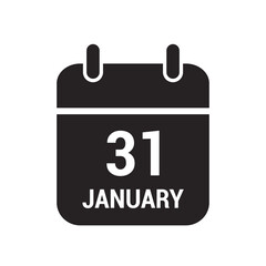 31 calendar icon black with white text and numbers