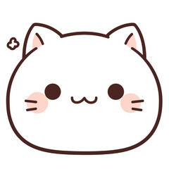 Cute white kawaii cat with a sassy little cloud.