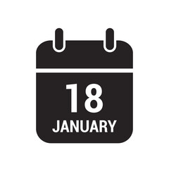 18 calendar icon black with white text and numbers