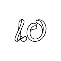 LO monogram logo design letter text name symbol monochrome logotype alphabet character simple logo