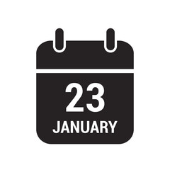 23 calendar icon black with white text and numbers