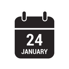 24 calendar icon black with white text and numbers