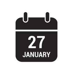27 calendar icon black with white text and numbers