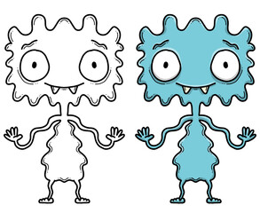 Monster Illustration, Ausmalbild, Ausmalen