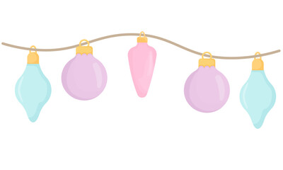 Pastel Colored Fairy Lights Graphic Illustration