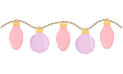 Pastel Colored Fairy Lights Graphic Illustration