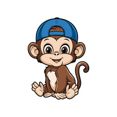 Naklejka premium baby monkey cartoon of vector art design