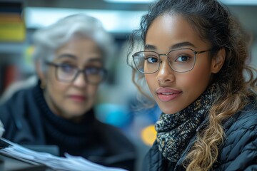 The client consults with a counsellor at the bank. Generative AI