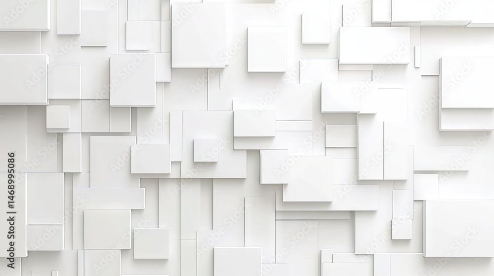Poster abstract geometric design of overlapping squares.