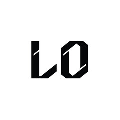 LO monogram logo design letter text name symbol monochrome logotype alphabet character simple logo